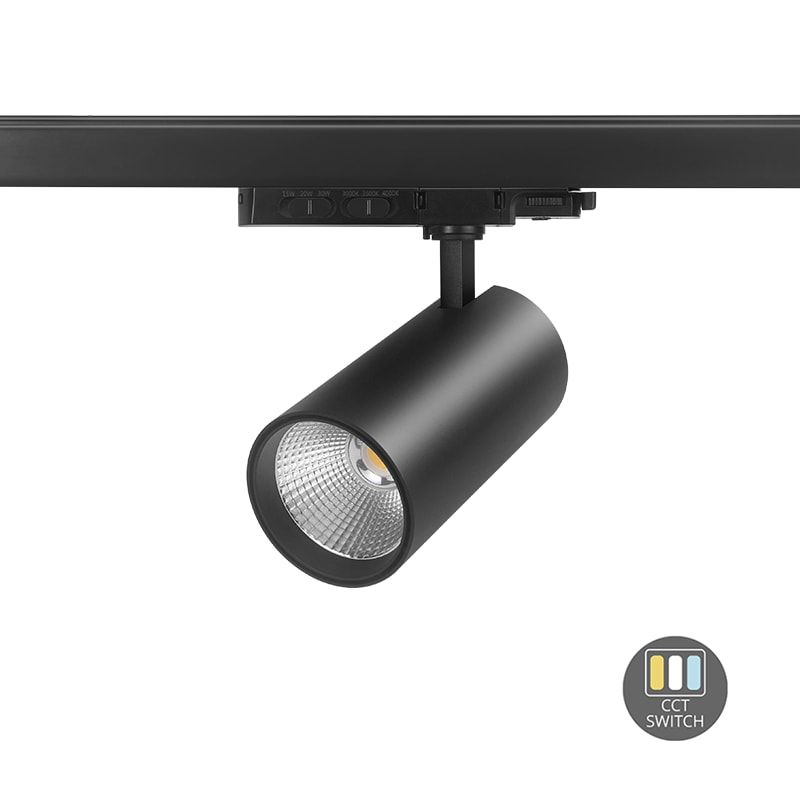 3-PHASEN SCHIENENSPOT | 10W-20W-30W | SCHWARZ | DIMMBAR | CCT-SCHALTER