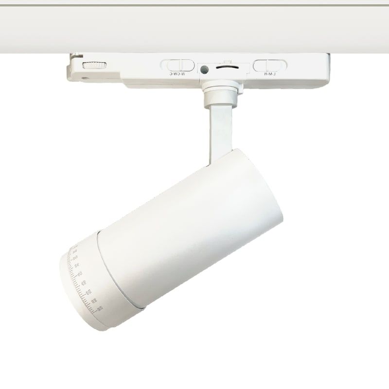 3-PHASEN SCHIENENSPOT | ZOOMBAR | WATTSCHALTER | CCT-SCHALTER | WEISS
