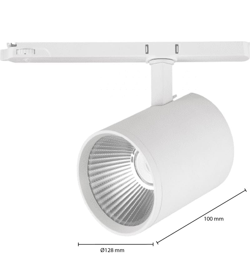 3-PHASEN SCHIENENSTRAHLER 38° WEISS 40W DIMMBAR CRi&gt;97