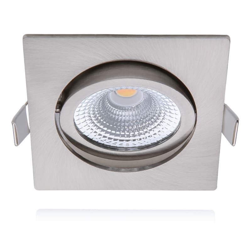 ECODIM ED-10027 | LED-EINBAUSTRAHLER | GERINGE EINBAUTIEFEN | IP54 | DIM2WARM | QUADRATISCH | GEB. NICKEL | 75MM