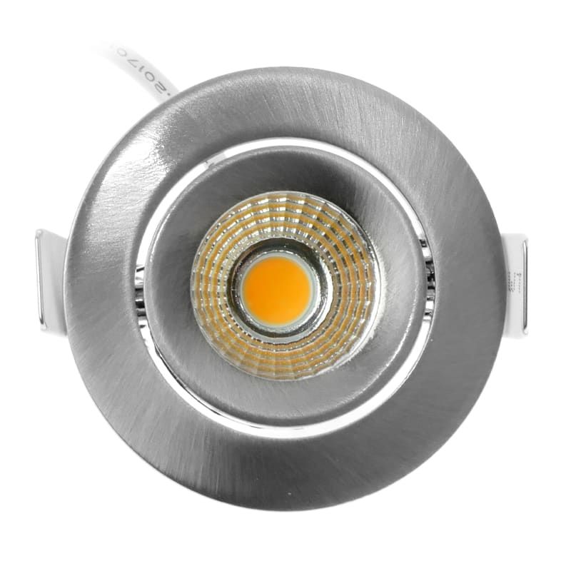 ECODIM ED-10063 | LED-EINBAUSTRAHLER | GERINGE EINBAUTIEFEN | IP54 | WARMWEISS | RUND | GEB. NICKEL | 55MM