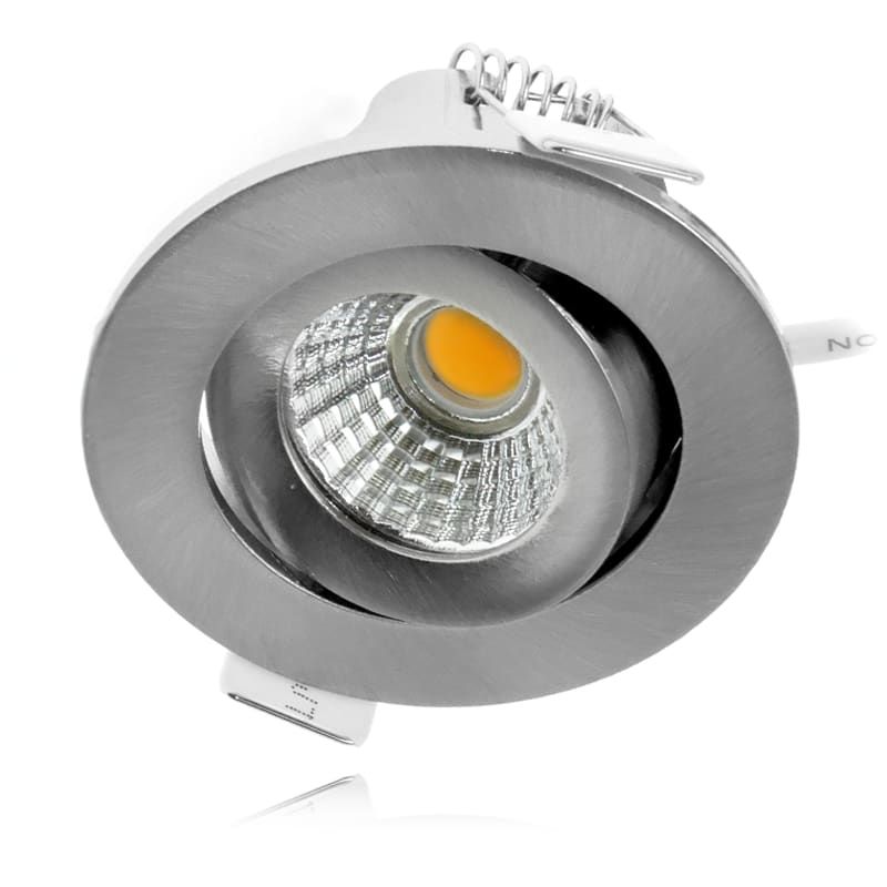 ECODIM ED-10063 | LED-EINBAUSTRAHLER | GERINGE EINBAUTIEFEN | IP54 | WARMWEISS | RUND | GEB. NICKEL | 55MM