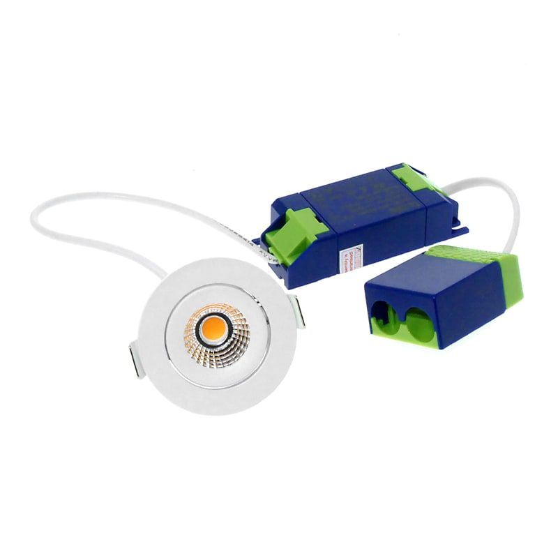 ECODIM ED-10061 | LED-EINBAUSTRAHLER | GERINGE EINBAUTIEFEN | IP54 | WARMWEISS | RUND | WEISS | 55MM