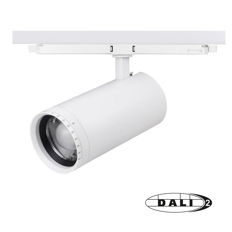 DALI 3-PHASEN SCHIENENSPOT | ZOOMBAR | WATTSCHALTER | CCT-SCHALTER | WEISS