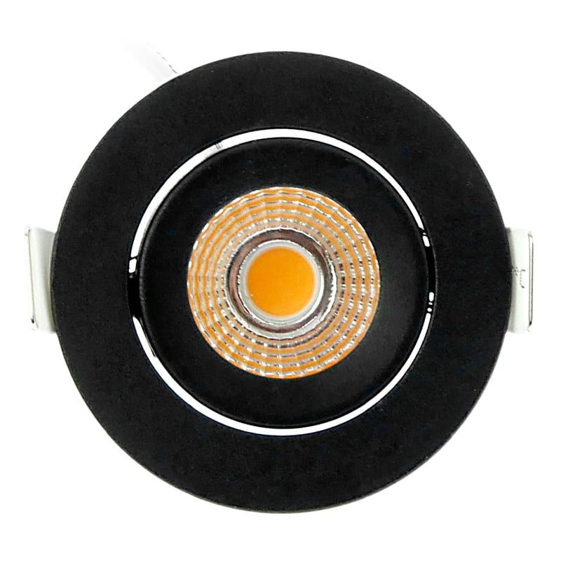 ECODIM ED-10062 | LED-EINBAUSTRAHLER | GERINGE EINBAUTIEFEN | IP54 | WARMWEISS | RUND | SCHWARZ | 55MM