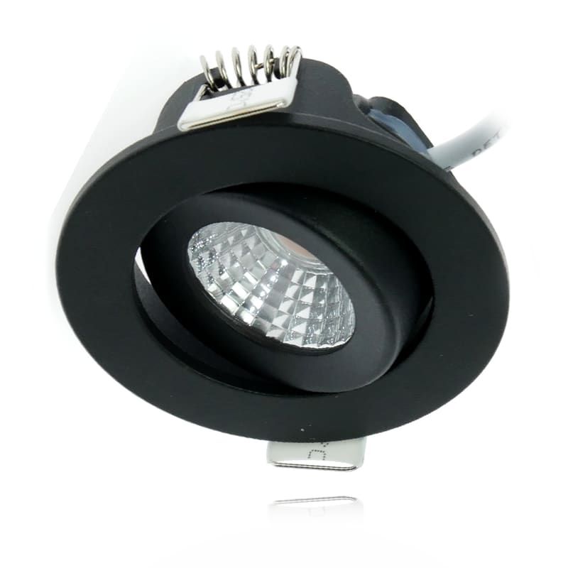 ECODIM ED-10062 | LED-EINBAUSTRAHLER | GERINGE EINBAUTIEFEN | IP54 | WARMWEISS | RUND | SCHWARZ | 55MM