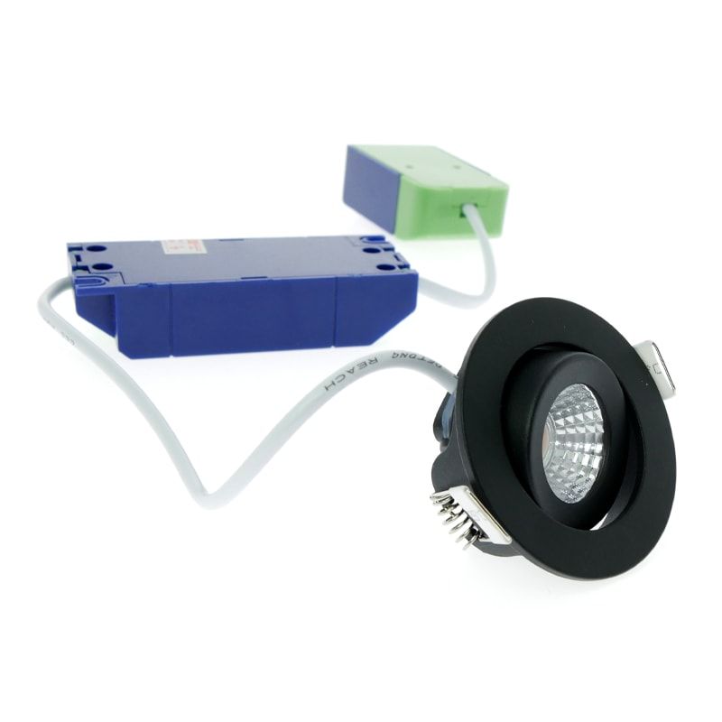 ECODIM ED-10062 | LED-EINBAUSTRAHLER | GERINGE EINBAUTIEFEN | IP54 | WARMWEISS | RUND | SCHWARZ | 55MM