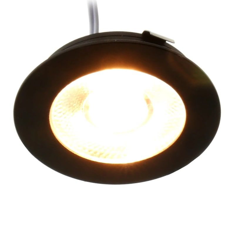 ECODIM ED-10046 | LED-MÖBELSTRAHLER | GERINGE EINBAUTIEFEN | IP54 | WARMWEISS | RUND | SCHWARZ | 55MM