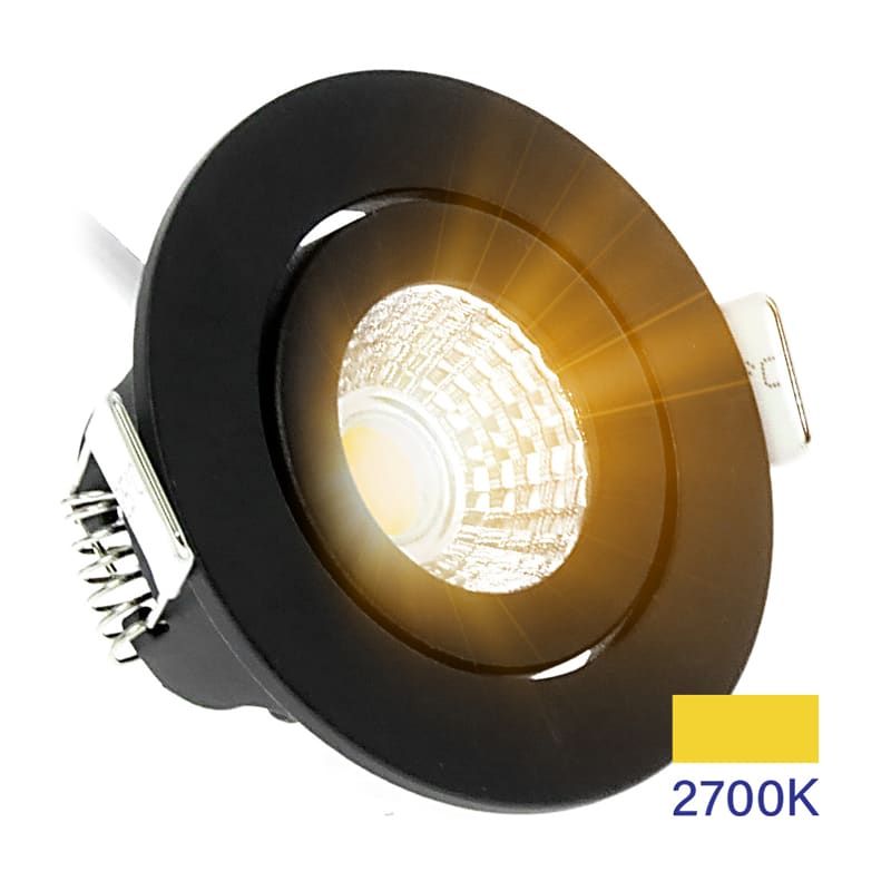ECODIM ED-10062 | LED-EINBAUSTRAHLER | GERINGE EINBAUTIEFEN | IP54 | WARMWEISS | RUND | SCHWARZ | 55MM
