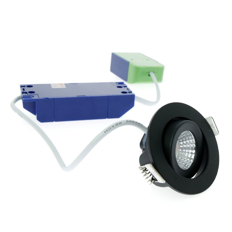 ECODIM ED-10060 | LED-EINBAUSTRAHLER | GERINGE EINBAUTIEFEN | IP54 | DIM2WARM | RUND | SCHWARZ | 55MM