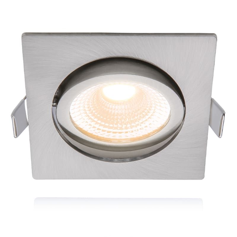 ECODIM ED-10027 | LED-EINBAUSTRAHLER | GERINGE EINBAUTIEFEN | IP54 | DIM2WARM | QUADRATISCH | GEB. NICKEL | 75MM