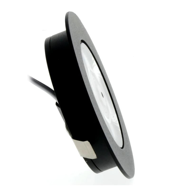 ECODIM ED-10046 | LED-MÖBELSTRAHLER | GERINGE EINBAUTIEFEN | IP54 | WARMWEISS | RUND | SCHWARZ | 55MM