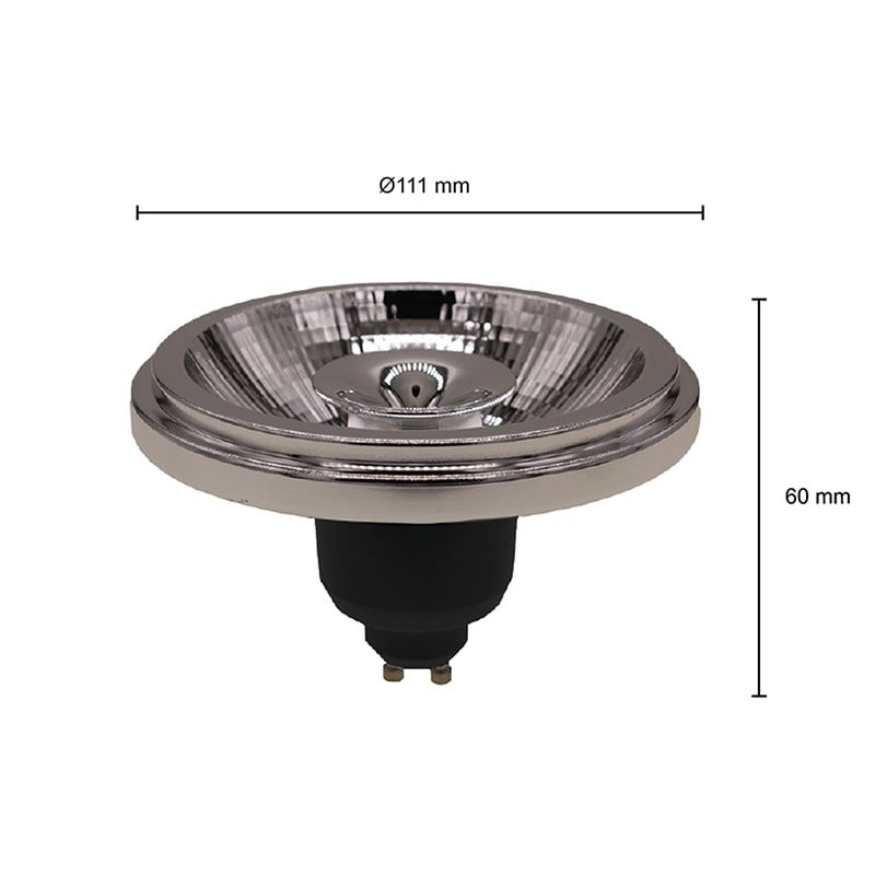 LED AR111 | GU10 | SPOT | 24° | 12W | SCHWARZ
