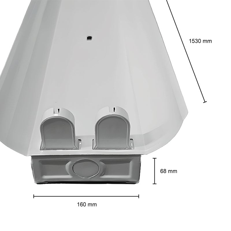 IP22-LEUCHTE REFLEKTOR FÜR 2X LED-Leuchtstoffröhre 150CM