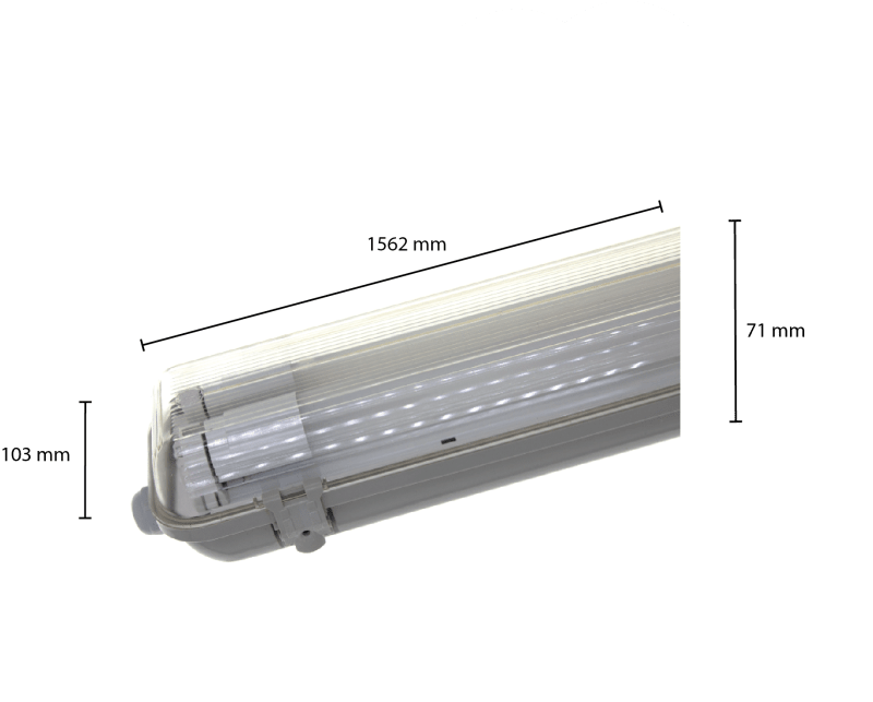 IP65-LEUCHTE PORTIA 150CM 2 ROHRE (SCHLANK)