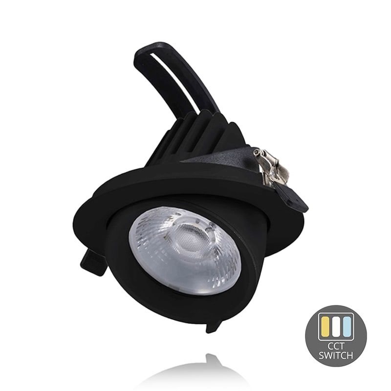 LED-DOWNLIGHT | KIPPBAR | Ø145 | 30W | SCHWARZ | CCT-SCHALTER