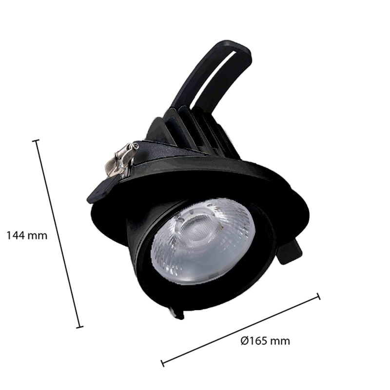 LED-DOWNLIGHT | KIPPBAR | Ø145 | 30W | SCHWARZ | CCT-SCHALTER