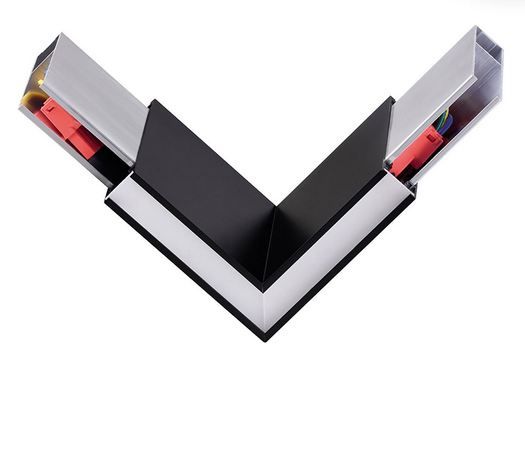 Eckverbinder 90° prismatisch für Hängeleuchte Linear Up&amp;Down, 3W, schwarz, warmweiß