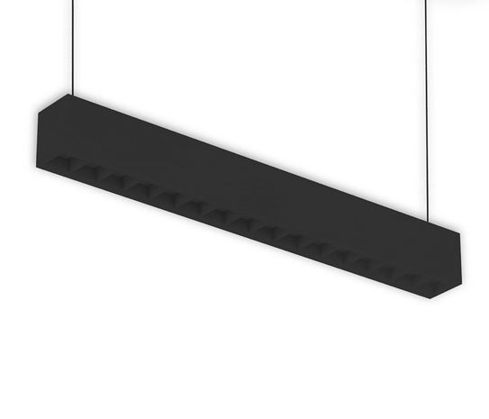LED Aufbau/Hängeleuchte Linear Raster 20W, anreihbar, schwarz, 3000|3500|4000K, inkl.Seil
