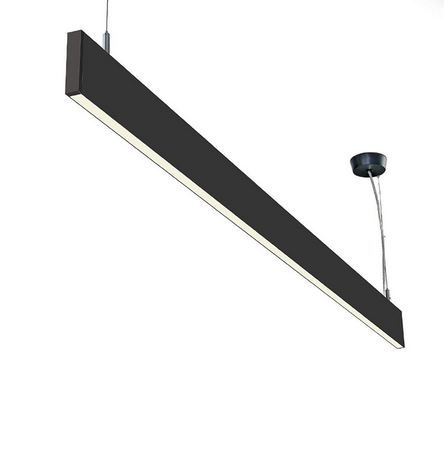 LED Hängeleuchte Linear Up&amp;Down 600, 25W, prismatisch, linear- u. 90° verbindbar, schwarz, warmweiß