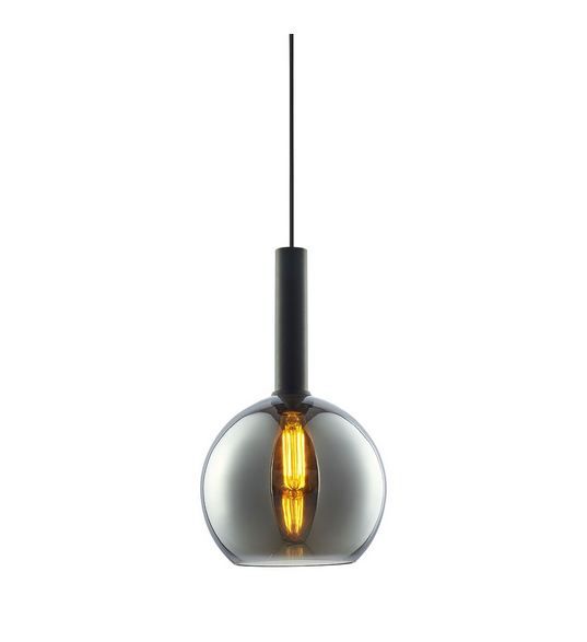 Pendelleuchte, black round Glas, E27, 25cm, 50-300cm, exkl. Leuchtmittel, exkl. Baldachin