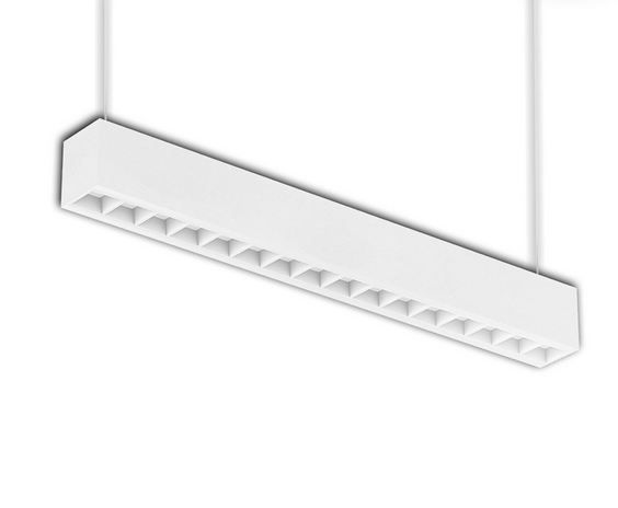 LED Aufbau/Hängeleuchte Linear Raster 20W, anreihbar, weiß, 3000|3500|4000K, inkl.Seil