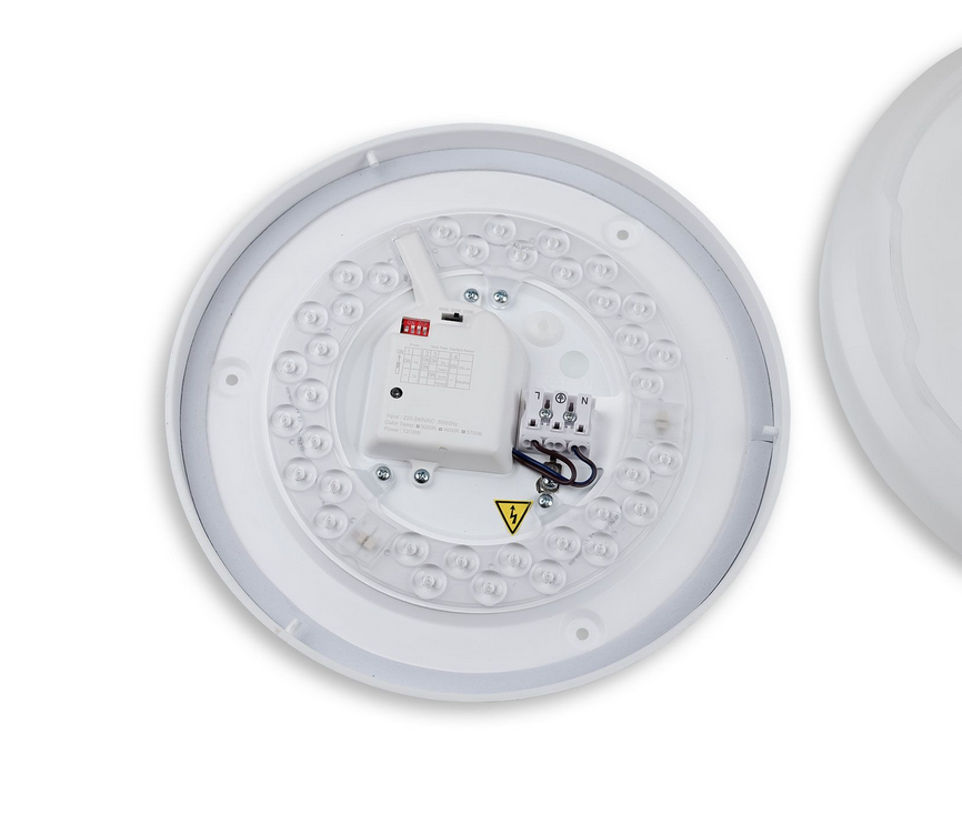 LED Deckenleuchte 22|32W mit HF-Sensor, weiß rund, DN410, IP64, 120lm/W, ColorSwitch 3000|4000|6000K