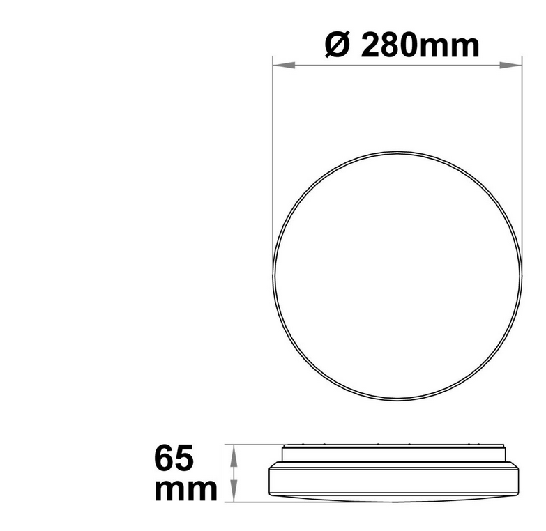 LED Deckenleuchte 13|18W mit HF-Sensor, weiß rund, DN280, IP64, 120lm/W, ColorSwitch 3000|4000|6000K