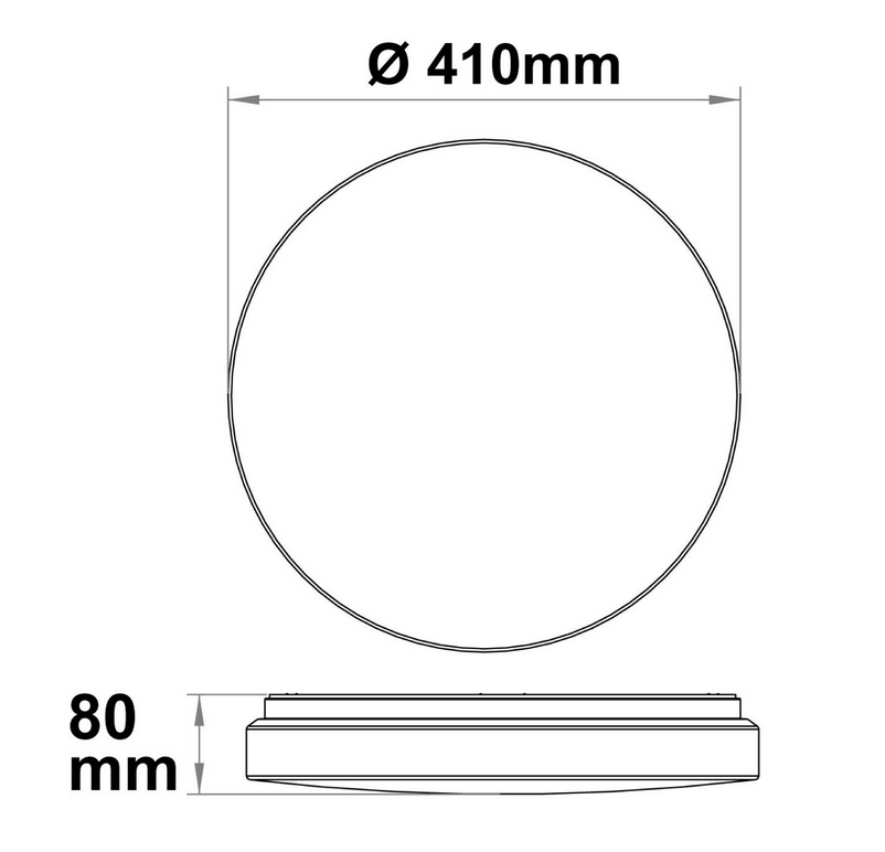 LED Deckenleuchte 22|32W mit HF-Sensor, weiß rund, DN410, IP64, 120lm/W, ColorSwitch 3000|4000|6000K