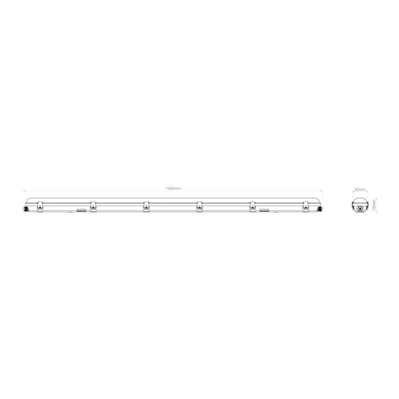 LED Feuchtraumleuchte Poseido V3.0 43W 5590/6020lm - 830-865 CCT | 150cm - Durchgangsverdrahtung (5x2.5mm2) - Bewegungs- Und Lichtsensor
