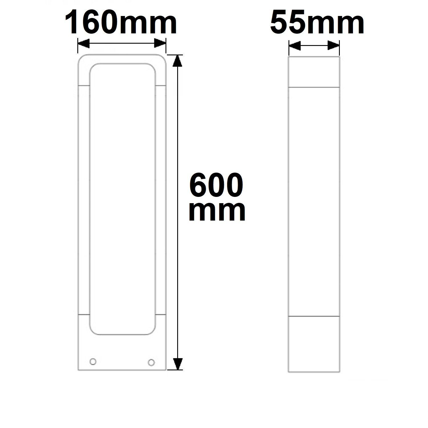 LED Wegeleuchte Poller-2, 60cm, 9W, sandschwarz, warmweiß