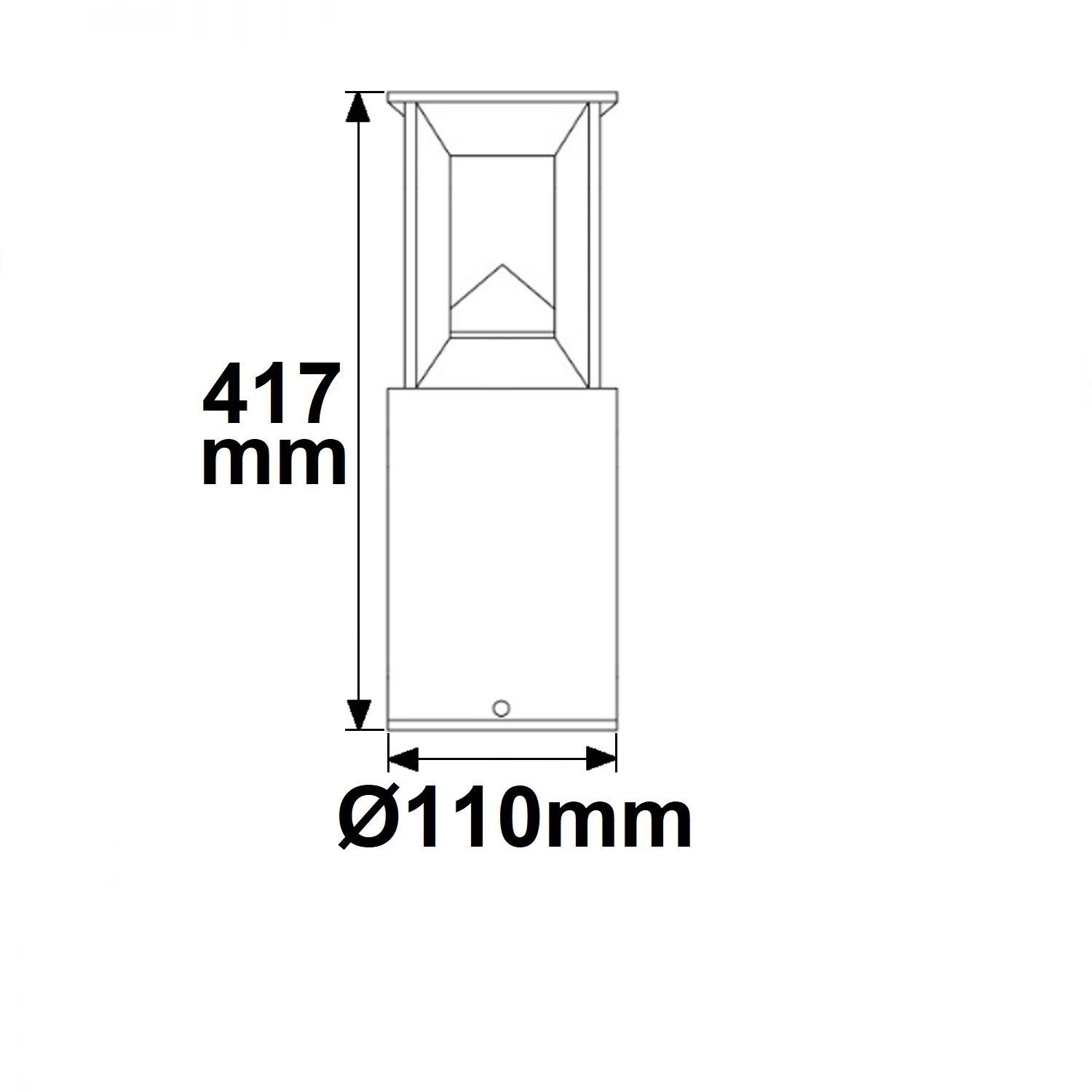 LED Wegeleuchte Poller-4, 40cm, 9W, sandschwarz, warmweiß