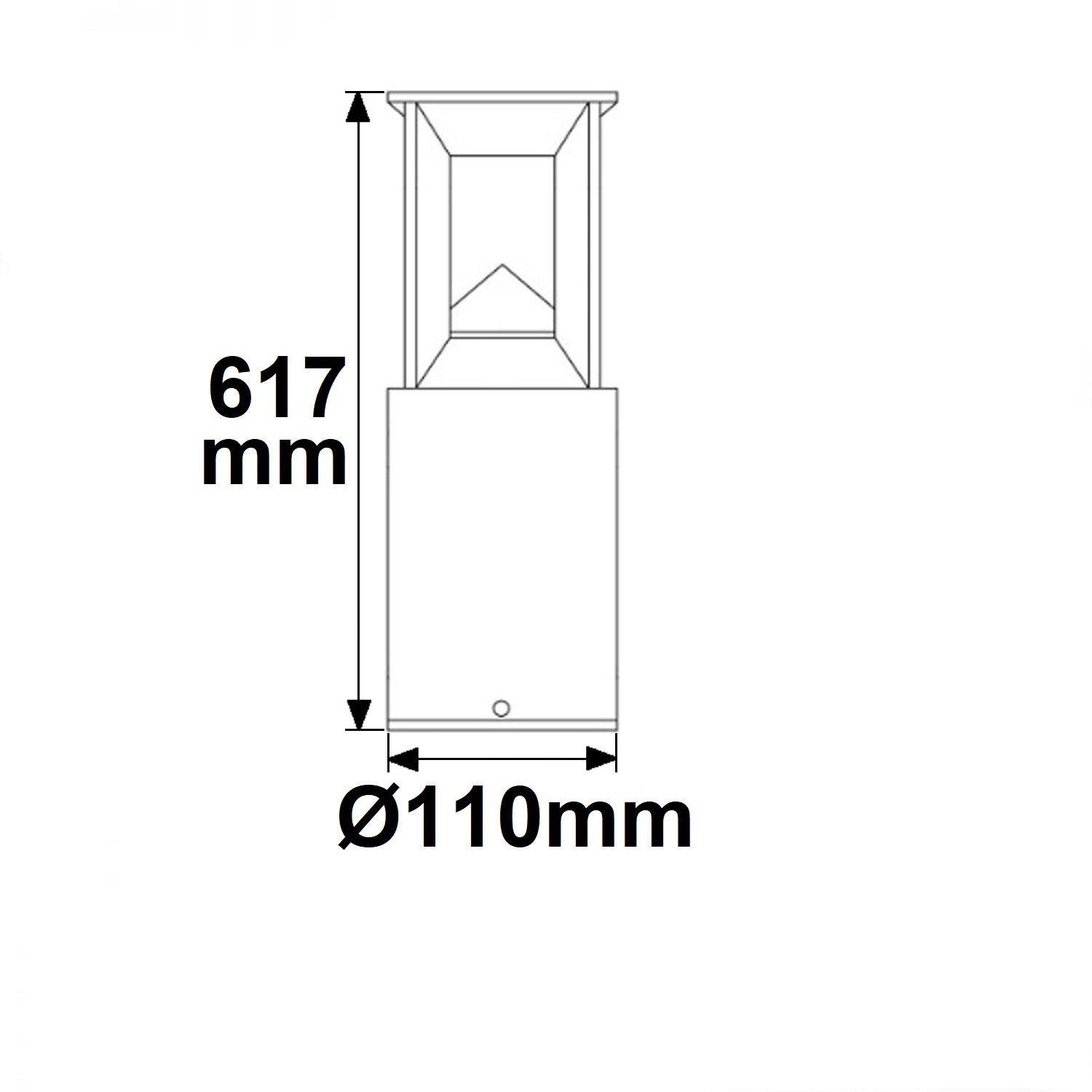 LED Wegeleuchte Poller-4, 60cm, 9W, sandschwarz, warmweiß