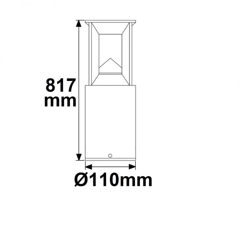 LED Wegeleuchte Poller-4, 80cm, 9W, sandschwarz, warmweiß