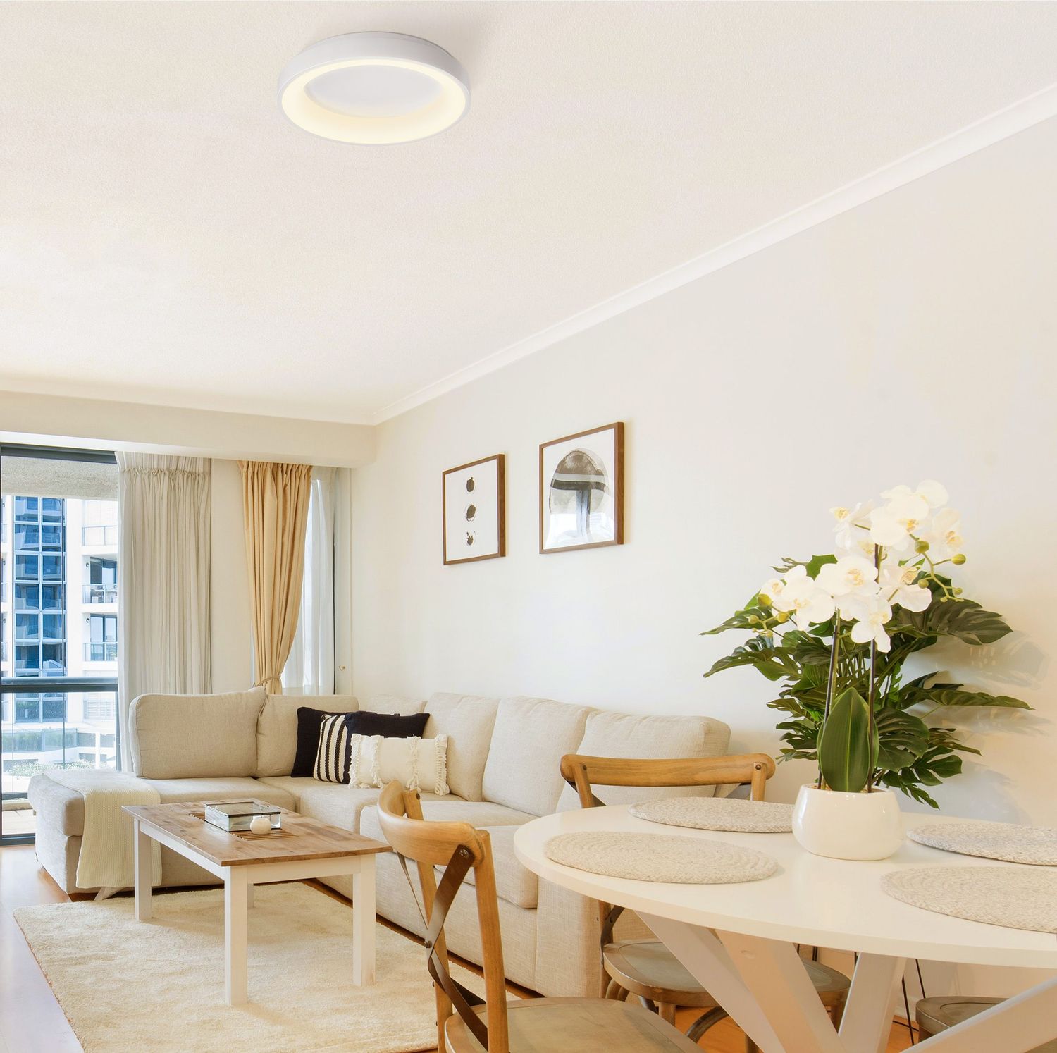 LED DIMMBARE DECKENLEUCHTE MIT FERNBEDIENUNG RGB-72W WEISS