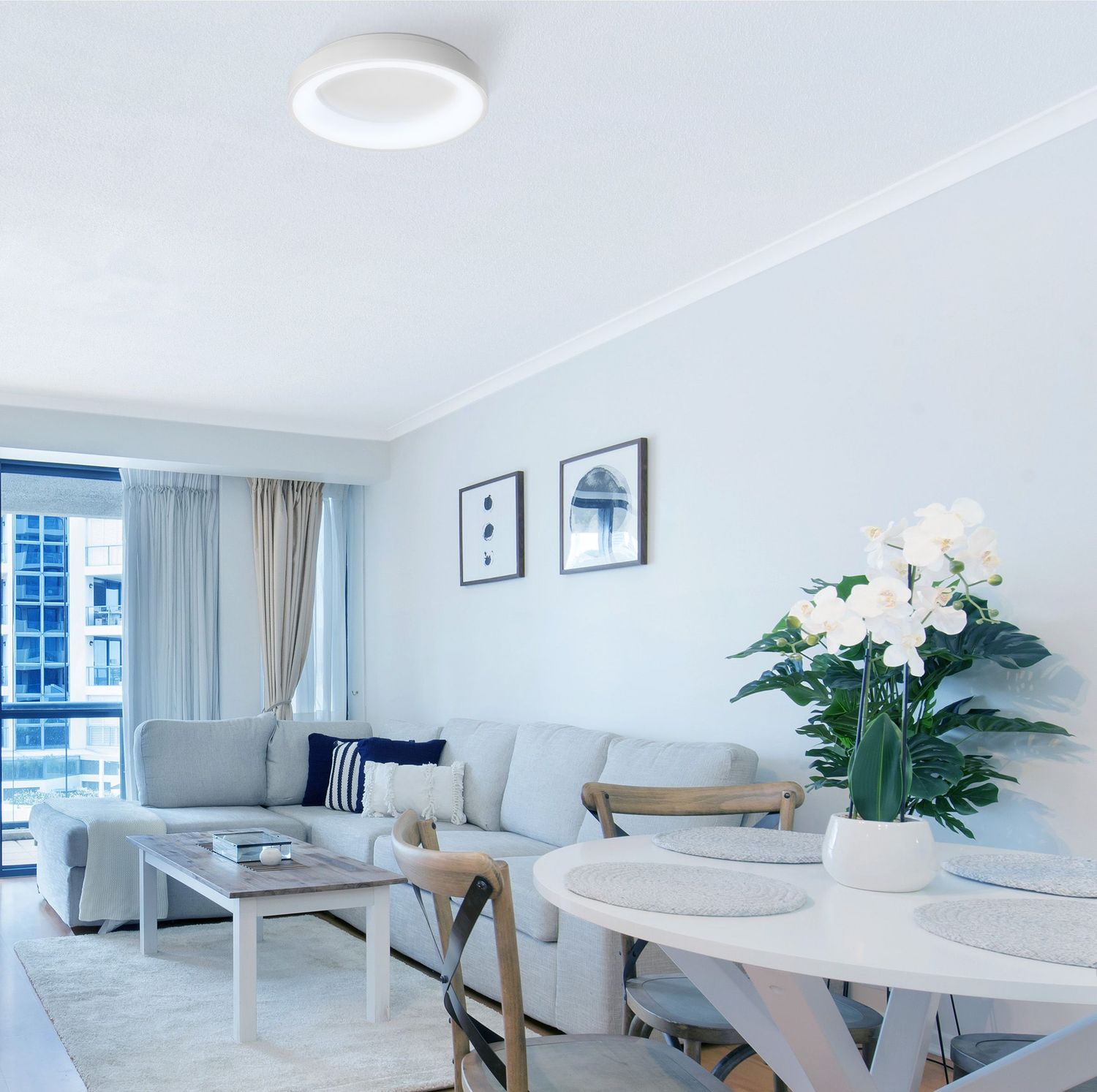 LED DIMMBARE DECKENLEUCHTE MIT FERNBEDIENUNG RGB-72W WEISS