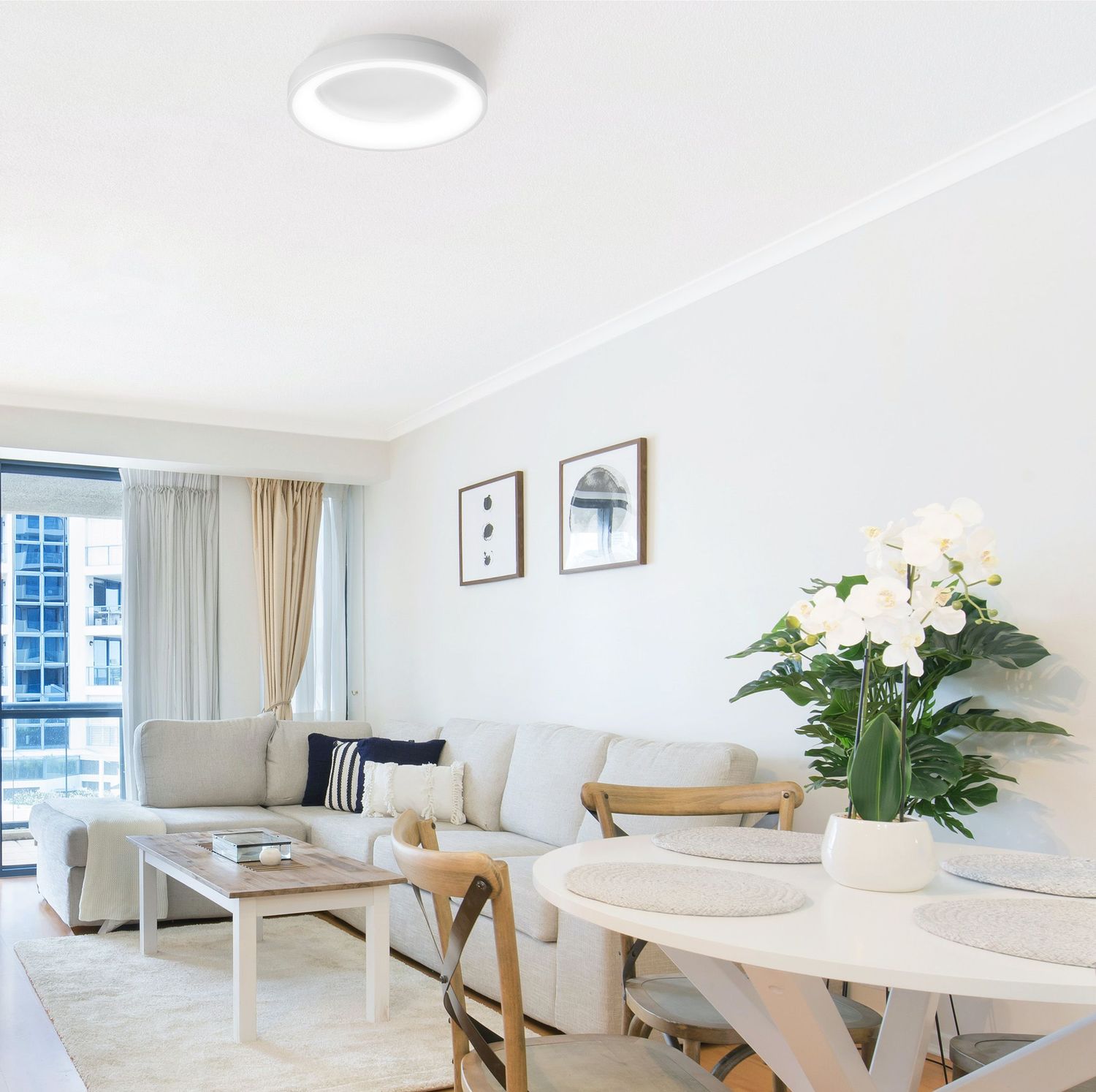 LED DIMMBARE DECKENLEUCHTE MIT FERNBEDIENUNG RGB-72W WEISS