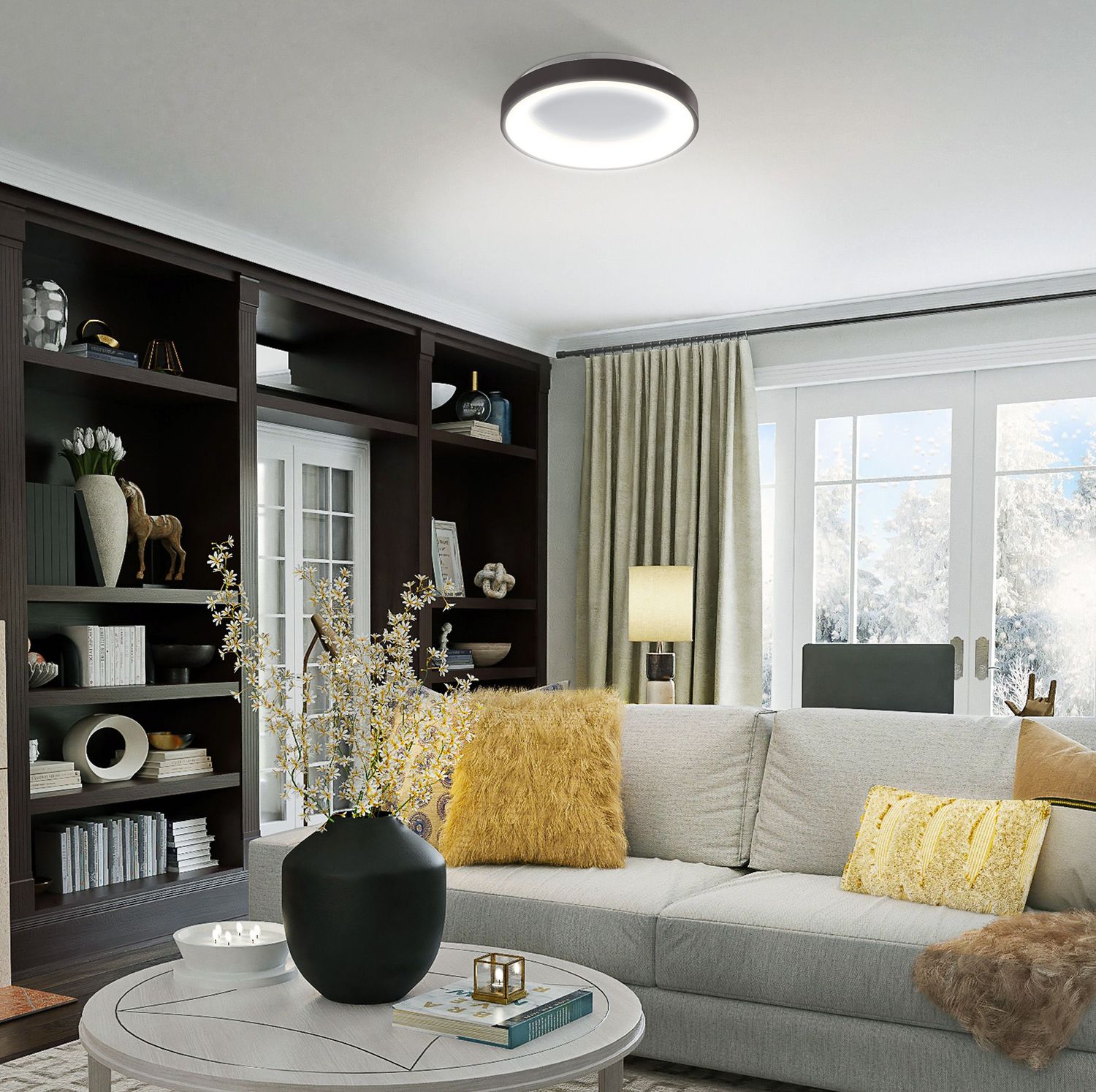 LED DIMMBARE DECKENLEUCHTE MIT FERNBEDIENUNG RGB-72W SCHWARZ