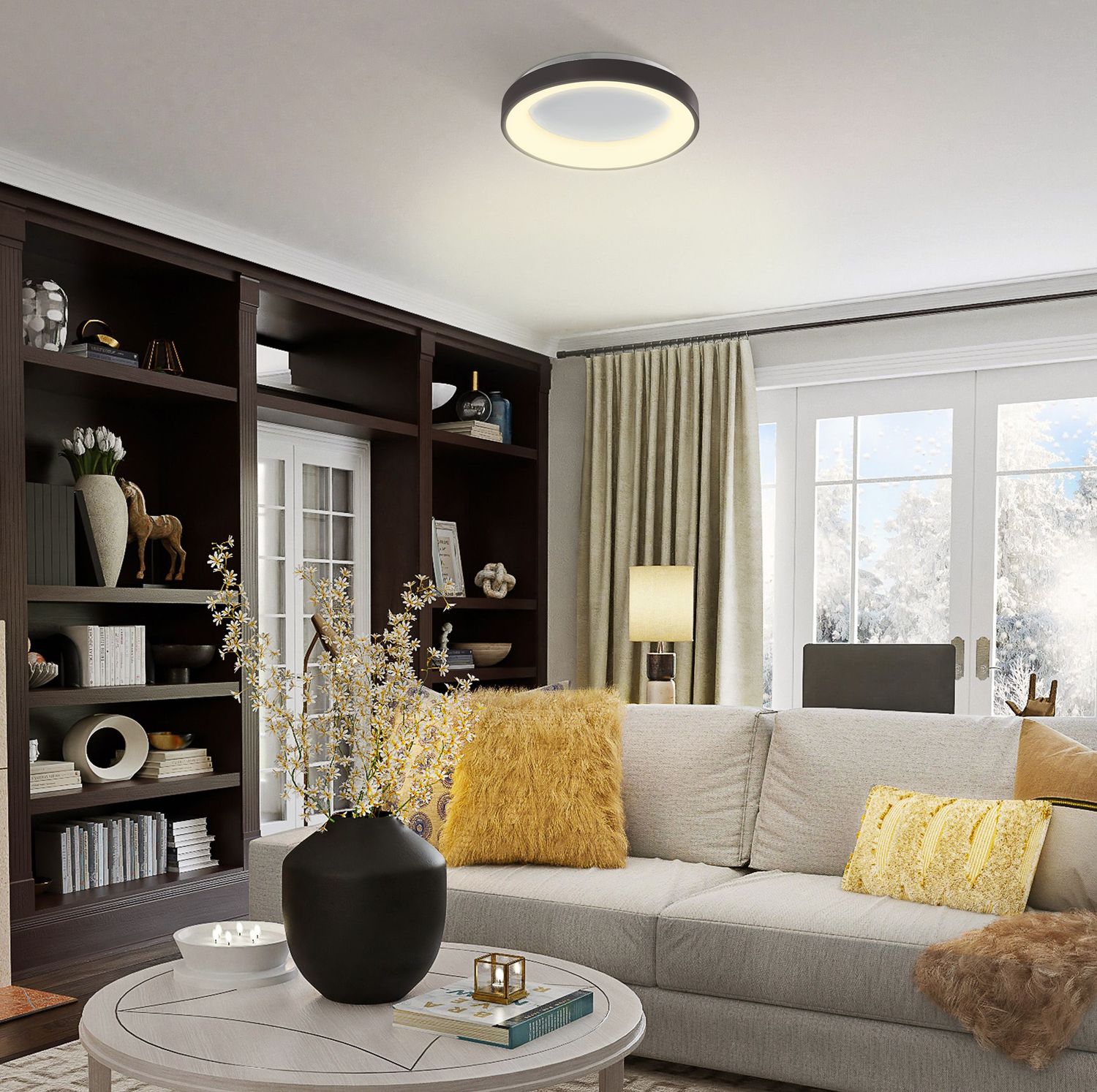 LED DIMMBARE DECKENLEUCHTE MIT FERNBEDIENUNG RGB-72W SCHWARZ