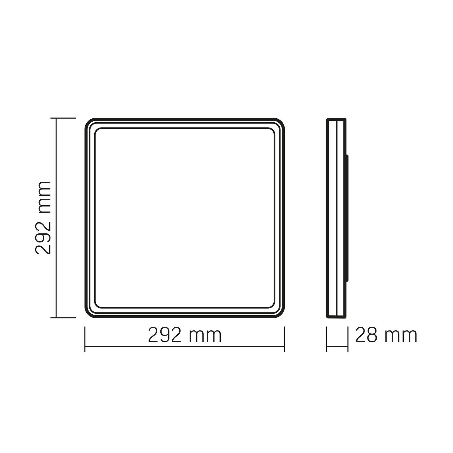 LED-Deckenleuchte DL3S-24W-BLACK-4K
