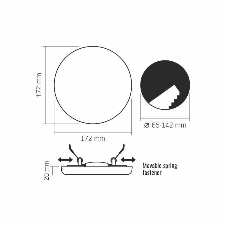Rahmenlose DOWNLIGHT-LED-DLFR-24W-NW