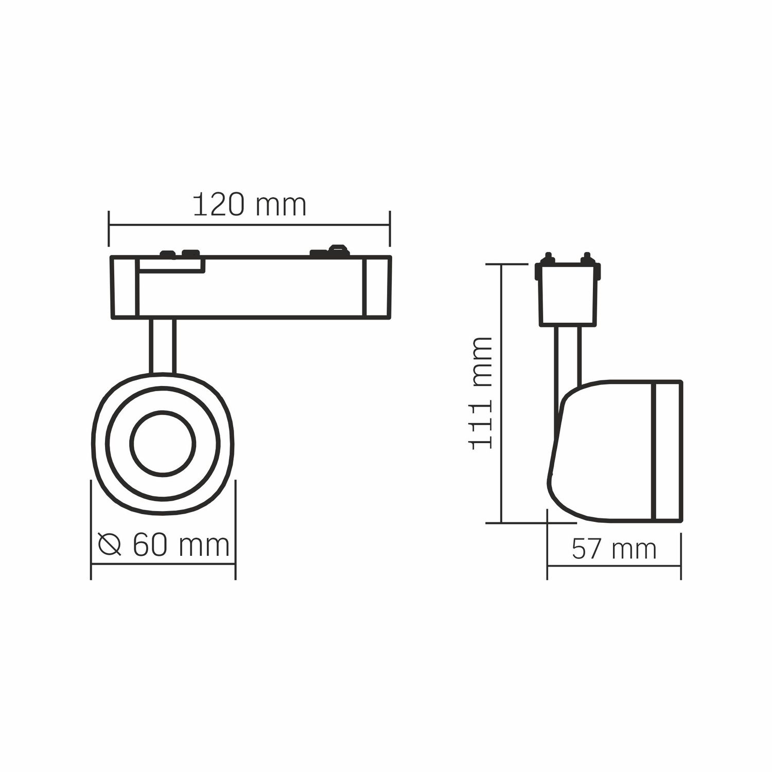 LED-Licht für magnetisches Slim-Track-Lichtsystem VL-TRMS-LA76B Schwarz