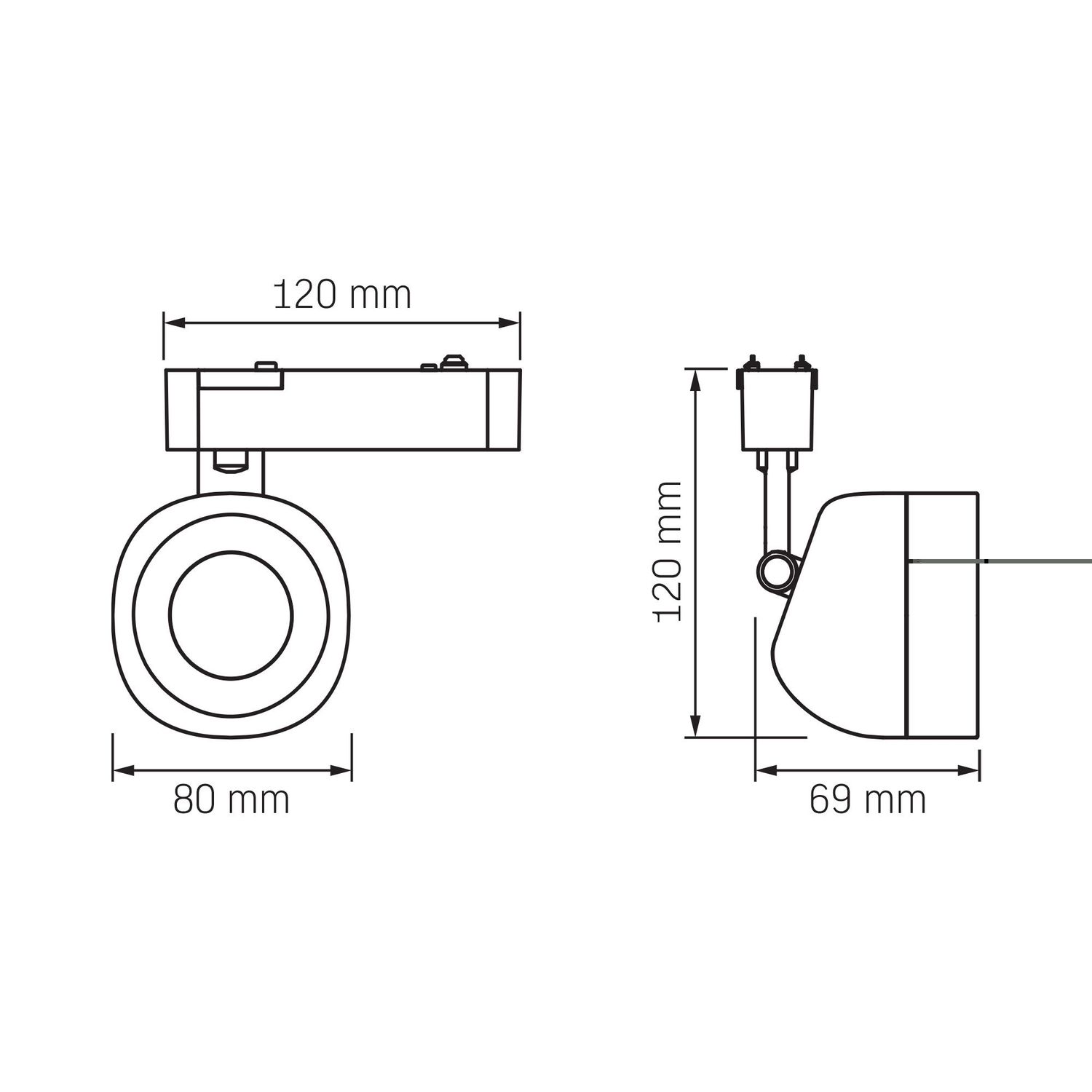 LED-Licht für magnetisches Slim-Track-Lichtsystem VL-TRMS-LA78B Schwarz
