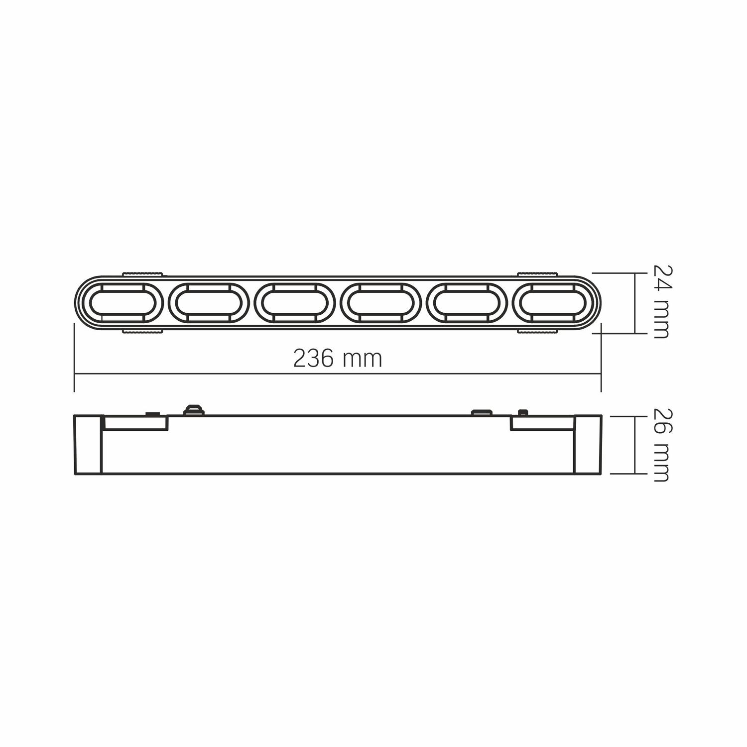 LED-Licht für magnetisches Slim-Track-Lichtsystem VL-TRMS-LD19B Schwarz