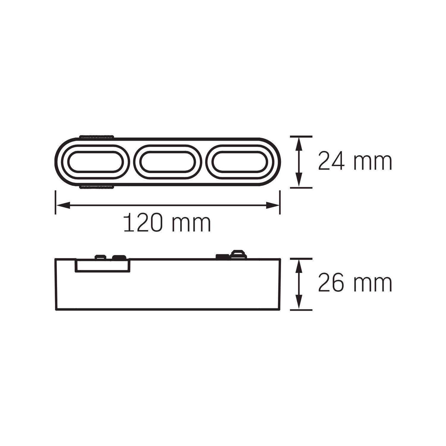 LED-Licht für magnetisches Slim-Track-Lichtsystem VL-TRMS-LD13B Schwarz