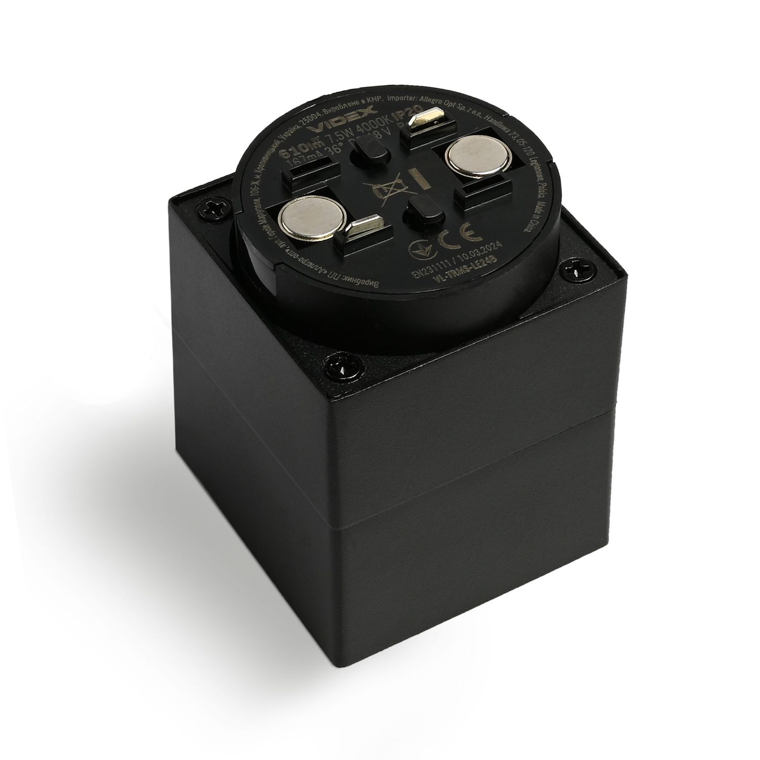 LED-Licht für magnetisches Slim-Track-Lichtsystem VL-TRMS-LE24B Schwarz