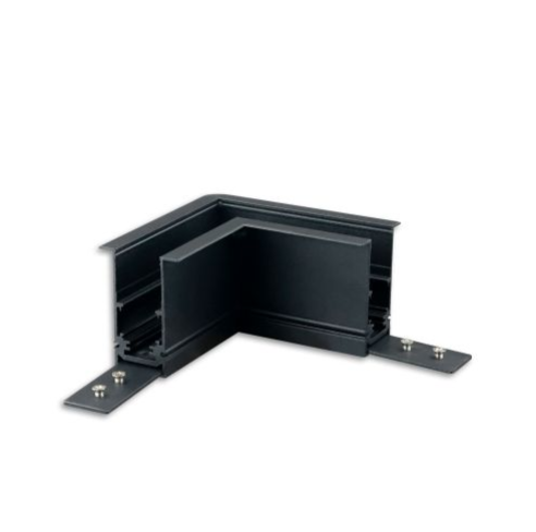 Track48 Eckschiene 90° horizontal für Einbauschiene, schwarz, nicht stromführend