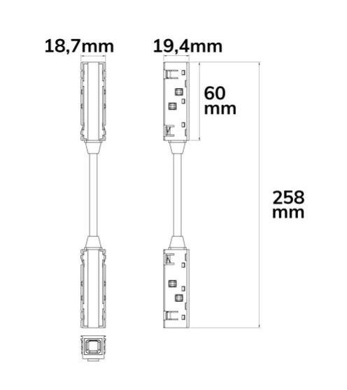 Track48 Linear-Verbinder flexibel, 180° biegbar, stromführend, weiß, max. 6A, 4-polig