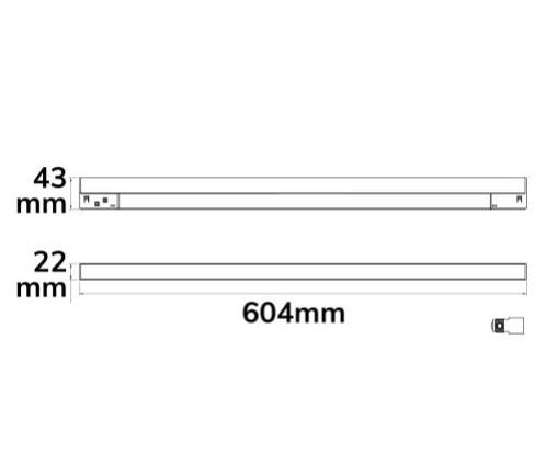 Track48 Linearleuchte 60cm schwarz, 20W, 120°, 48V DC, 3000K,CRI90, Line+
