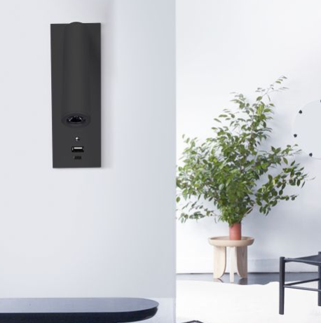LED Leseleuchte, 3W, schwarz, mit USB-A und USB-C Ladebuchse, warmweiß, 3 Stufen dimmbar
